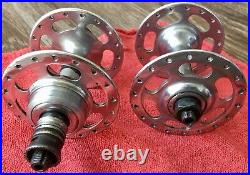 1966/67 Vintage Campagnolo Record High Flange Hubs 36h Scratched/Scuffed/Dinged