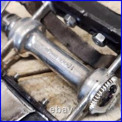 1972 Campagnolo Record Black Platform Pedals Christophe Clips Leather Straps