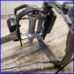1972 Campagnolo Record Black Platform Pedals Christophe Clips Leather Straps