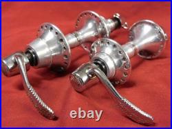1st Gen 1984/85 Campagnolo 322/101 C-Record Low Flange 36 Hole Hubs & Skewers