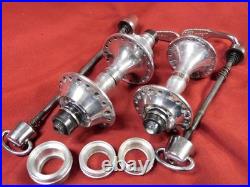 1st Gen 1984/85 Campagnolo 322/101 C-Record Low Flange 36 Hole Hubs & Skewers