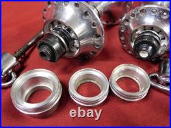 1st Gen 1984/85 Campagnolo 322/101 C-Record Low Flange 36 Hole Hubs & Skewers
