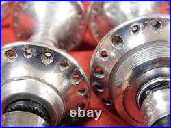 1st Gen 1984/85 Campagnolo 322/101 C-Record Low Flange 36 Hole Hubs & Skewers