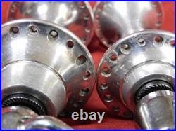 1st Gen 1984/85 Campagnolo 322/101 C-Record Low Flange 36 Hole Hubs & Skewers