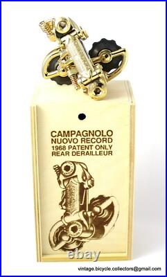 CAMPAGNOLO NUOVO RECORD 1968 PATENT ONLY REAR DERAILLEUR GOLD PLATED with BOX CAMPAGNOLO NUOVO RECORD 1968 PATENT ONLY REAR DERAILLEUR GOLD PLATED with BOX