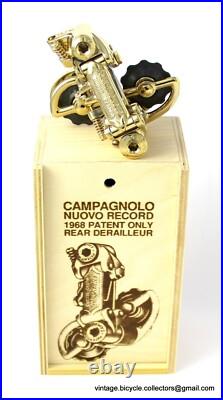 CAMPAGNOLO NUOVO RECORD 1968 PATENT ONLY REAR DERAILLEUR GOLD PLATED with BOX CAMPAGNOLO NUOVO RECORD 1968 PATENT ONLY REAR DERAILLEUR GOLD PLATED with BOX