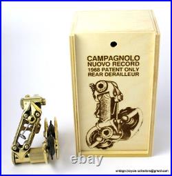 CAMPAGNOLO NUOVO RECORD 1968 PATENT ONLY REAR DERAILLEUR GOLD PLATED with BOX CAMPAGNOLO NUOVO RECORD 1968 PATENT ONLY REAR DERAILLEUR GOLD PLATED with BOX