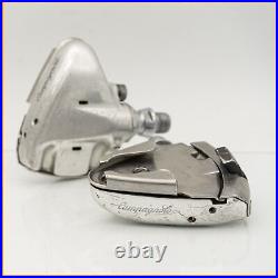 CAMPAGNOLO RECORD SGR 1 CLIPLESS PEDALS VINTAGE ROAD BIKE OLD BICYCLE SILVER 90s