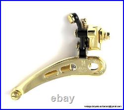 CAMPAGNOLO SUPER RECORD Front Derailleur Braze On GOLD PLATED Gear Schaltwerk CAMPAGNOLO SUPER RECORD Front Derailleur Braze On GOLD PLATED Gear Schaltwerk