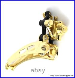 CAMPAGNOLO SUPER RECORD Front Derailleur Braze On GOLD PLATED Gear Schaltwerk CAMPAGNOLO SUPER RECORD Front Derailleur Braze On GOLD PLATED Gear Schaltwerk