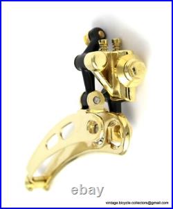 CAMPAGNOLO SUPER RECORD Front Derailleur Braze On GOLD PLATED Gear Schaltwerk CAMPAGNOLO SUPER RECORD Front Derailleur Braze On GOLD PLATED Gear Schaltwerk