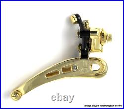 CAMPAGNOLO SUPER RECORD Front Derailleur Braze On GOLD PLATED Gear Schaltwerk CAMPAGNOLO SUPER RECORD Front Derailleur Braze On GOLD PLATED Gear Schaltwerk