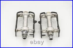 CAMPAGNOLO SUPERLEGGERI RECORD PEDALS STEEL VINTAGE QUILL OLD ROAD BIKE 1037 80s