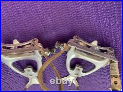 Campagnolo C-RECORD 305/501 PEDALS + Campy Alloy Clips / Straps 1980's Road Bike