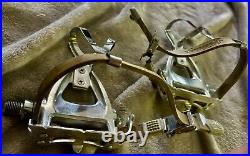 Campagnolo Chorus Aero Road Pedals Campy Toe Clips & Tan Campy Straps C Record