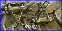 Campagnolo Chorus Aero Road Pedals Campy Toe Clips & Tan Campy Straps C Record