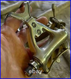 Campagnolo Chorus Aero Road Pedals Campy Toe Clips & Tan Campy Straps C Record