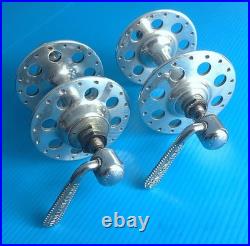 Campagnolo Nuovo Tipo High Flange Hubs 1973 36h Italian withSkewers 120/100 Mint
