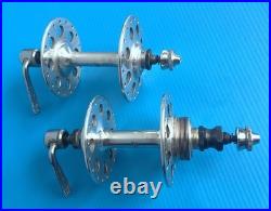 Campagnolo Nuovo Tipo High Flange Hubs 1973 36h Italian withSkewers 120/100 Mint