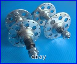 Campagnolo Nuovo Tipo High Flange Hubs 1973 36h Italian withSkewers 120/100 Mint