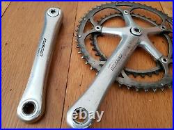 Campagnolo Record Crankset, 175 mm 53/39 double rings, square road bike, Campy