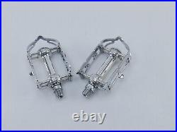 Campagnolo Record Pedals 9/16 Vintage Road Bicycle 1970's Chrome NOS