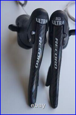 Campagnolo Record Shifter Set Shifters Carbon Levers 2/3x10 Speed + Shift Cables