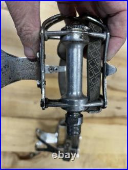 Campagnolo Record Vintage Pedals With Colnago Straps And Toe Clips