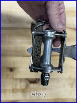 Campagnolo Record Vintage Pedals With Colnago Straps And Toe Clips