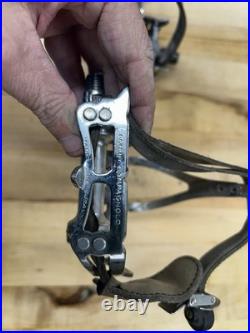 Campagnolo Record Vintage Pedals With Colnago Straps And Toe Clips