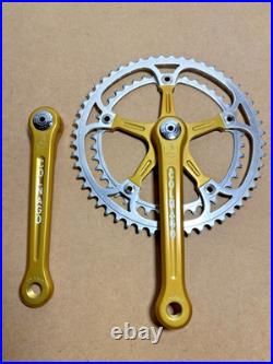 Campagnolo Super Record Pantographed Colnago Crankset Gold Anodized 1984