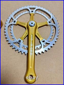 Campagnolo Super Record Pantographed Colnago Crankset Gold Anodized 1984