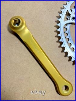 Campagnolo Super Record Pantographed Colnago Crankset Gold Anodized 1984