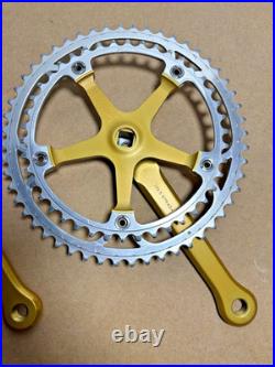 Campagnolo Super Record Pantographed Colnago Crankset Gold Anodized 1984