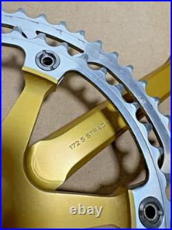 Campagnolo Super Record Pantographed Colnago Crankset Gold Anodized 1984