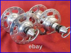 Early 70's Campagnolo #1035 Nuovo Record High Flange Hubs & Skewers 36H English
