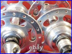 Early 70's Campagnolo #1035 Nuovo Record High Flange Hubs & Skewers 36H English