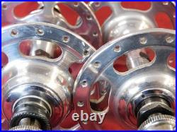 Early 70's Campagnolo #1035 Nuovo Record High Flange Hubs & Skewers 36H English