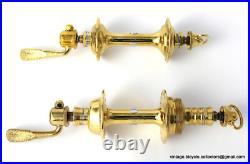 Luxury Vintage Bike Campagnolo Super Record Hubs 36H GOLD PLATED Rare Collectors