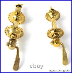 Luxury Vintage Bike Campagnolo Super Record Hubs 36H GOLD PLATED Rare Collectors
