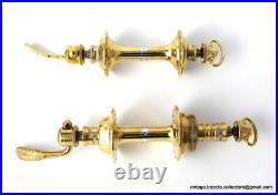 Luxury Vintage Bike Campagnolo Super Record Hubs 36H GOLD PLATED Rare Collectors