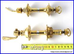 Luxury Vintage Bike Campagnolo Super Record Hubs 36H GOLD PLATED Rare Collectors