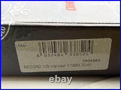 NOS Campagnolo RECORD Alloy Square Taper 10 Speed Double Crankset 175mm 53/39t