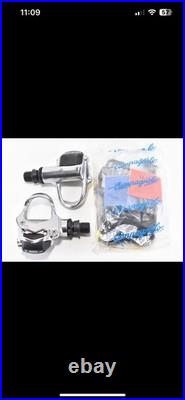 NOS Campagnolo RECORD Pro-Fit Titanium Pedals Clipless WITH Cleats & Hooks