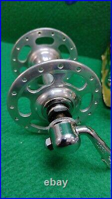 NOS Vintage Campagnolo Nuovo Record Large Flange Hub Set ISO Thread 32h x 126mm