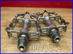 Silver Campagnolo Record Bicycle Pedals 9/16 x 20