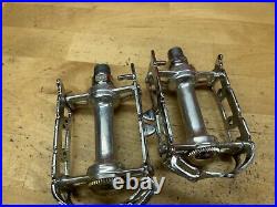 Silver Campagnolo Record Bicycle Pedals 9/16 x 20