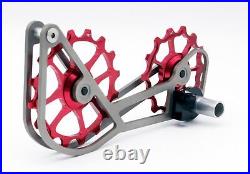 SwishTi Road Cycle Oversized Pulley Titanium Cage for Campy/Campagnolo Red