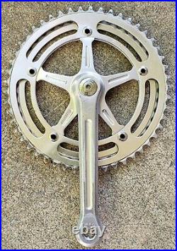 VINTAGE 1976-77 FLUTED CAMPAGNOLO PATENT RECORD 170mm 50/45 RINGS CRANKSET GC