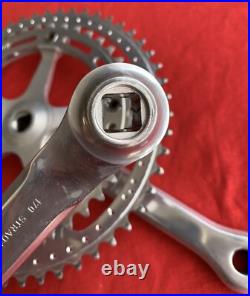 Vintage 1973 Campagnolo 1049 Record Strada Crankset 170mm 53/42t Silver Drilled